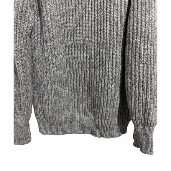 Eddie Bauer Legend Chunky Knit Wool Sweater Gray Men's Size Large - Picture 5 of 10